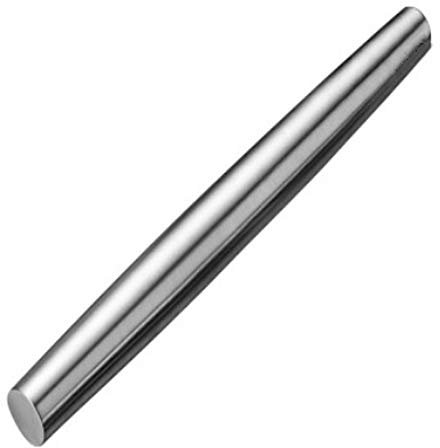 Mattarello in acciaio inox liscio mattarello per cottura fondente, pizza, torta, pasta, pasta, biscotti (37,3 cm)