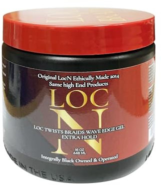 LOC N GEL Extra Hold Hair Styling Gel 453.6 g - For Twists, Braids, Locs & Edges - Non-Flaking, Alcohol-Free, Aloe