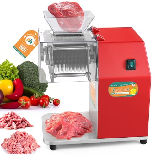 Newhai 850W Commercial Meat Cutter Machine, 5mm Heavy Duty Slicer 110V