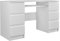 ADGO Kuba Bureau d'ordinateur avec 6 Tiroirs 130x76x51cm, Support pour Clavier, Bureau de Rangement, pour Travail, pour Chambre d'enfant (Livraison en 2 Paquets) (Blanc)