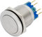 Lumonic Edelstahl Druckschalter flach 25mm Durchmesser Button I Maße: 2,8x0,5mm Pin s 250V 3A I Vandalismussicher nach dem IP65 Standard