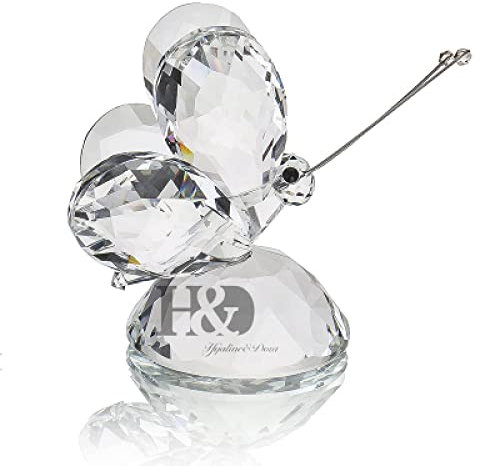 HUANSUN Crystal Lavendel Schmetterling Briefbeschwerer Figur Ornament für Wohnkultur,Klar