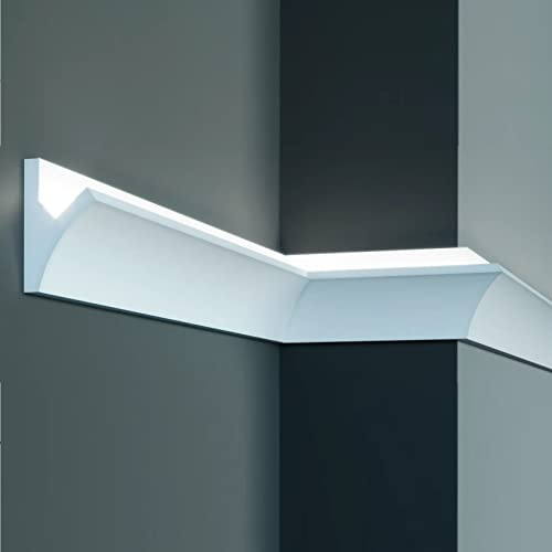 PROVISTON | Lichtleiste | XPS | 100 x 60 x 1150 mm | Weiß | Indirekte Beleuchtung | LED Beleuchtung