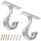 Colexy Lot de 2 Supports de Tringle à Rideau, Crochets à Draperie ø20-28mm Support de Tige de Fixation en Robuste en Alliage D'aluminium Penderie pour Armoire (Blanc)