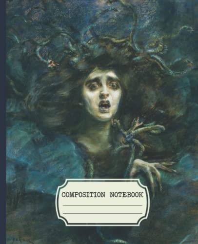 Composition Notebook: Mythology Aesthetic College Ruled With Medusa Cover Design