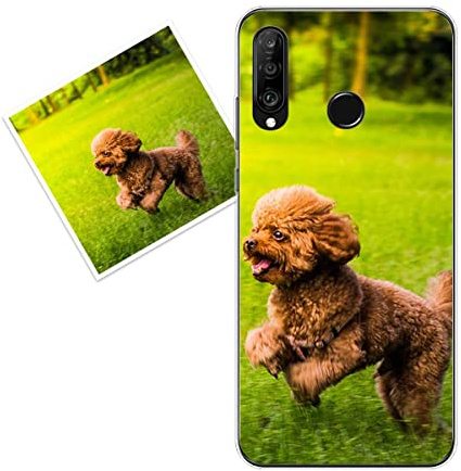 KARTXITAI personalisierte Handyhülle Kompatibel mit Huawei P30 lite,hülle selber gestalten-case personalisiert mit Foto,Bildern,oder Text selbst gestalten + 1 x Handykette Universal