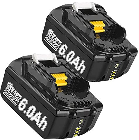 Verbesserte【Hohe Kapazität 18V 6.0A】 2X Ersatzakku für Makita BL1860B BL1850B BL1830 BL1860B BL1820 BL1815 BL1860 BL1860B BL1835 BL1845 BL1850 194205-3 LXT-400 with LED Werkzeugakku