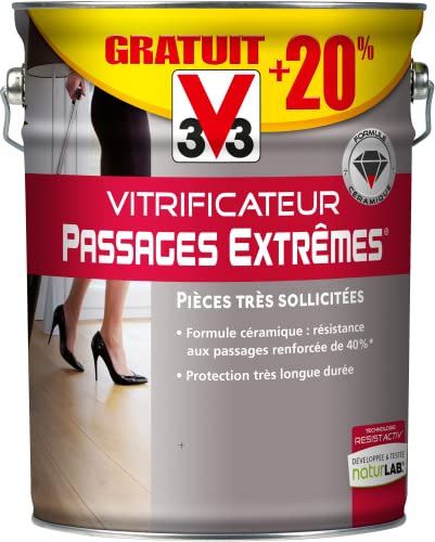V33 Vitrificateur parquet passages extrêmes - Incolore Satin 6L