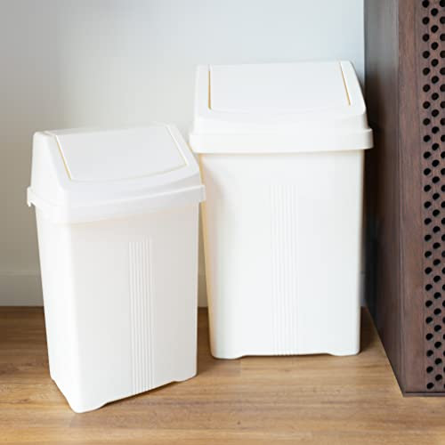 Wham 2 Piece Casa Bin Set (25L/50L Swing Bin) (Soft Cream)