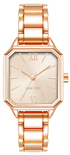 NINE WEST Women's Bracelet Watch, Rose Gold, Rose Gold, One Size, Bracelet