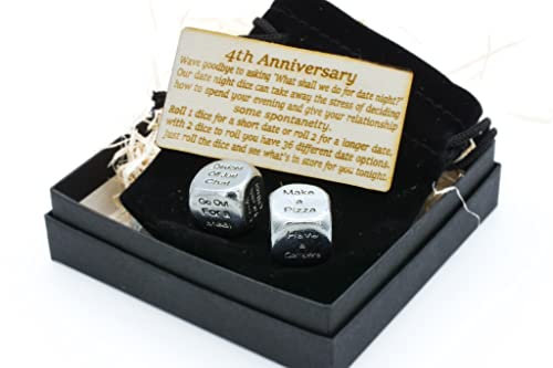 Würfel zum 4. Jahrestag, Metall, Date Night – 4. Ideen