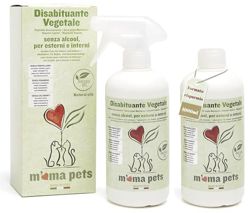 Mama Pets Repelente Disuasivo de Plantas para Perros Gatos 1000ml, Spray Orina Interior y Exterior