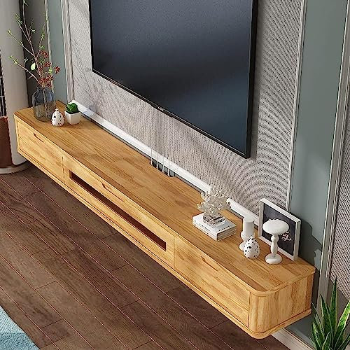 An der Wand montierte TV-Einheit, schwebender TV-Ständer, Wandmontage – TV-Schrank, Entertainment-Center, Medienkonsolen-Aufbewahrungsregale für AV-Receiver/Xbox/Kabelboxen/Gaming-Systeme, K