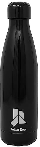 Julian Ross Borraccia Termica, 500 Millilitri, Bottiglia Acciaio Inox, Senza BPA, 12H Caldo/24H Freddo, per Bambini, Scuola, Sport, Campeggio, Yoga, Palestra, Ciclismo (Nero)