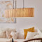 lampe à suspension à 2 flammes - suspension de style naturel avec câble raccourci - 115 cm de hauteur & 95 cm de longueur - 2 x douille E27 - max. 52 W - en métal/herbe marine - en noir/naturel