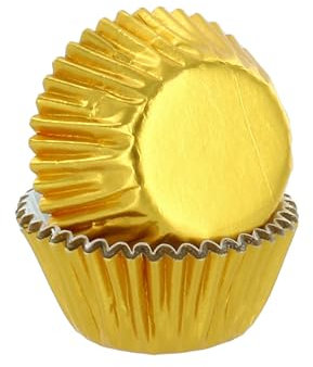 Culpitt Mini Baking Cases | Gold Petit Four Cases, Foil Lined Cupcake Case For Fairy Cakes And Bite-Sized Treats, Metallic - 200 Cupcake Cases