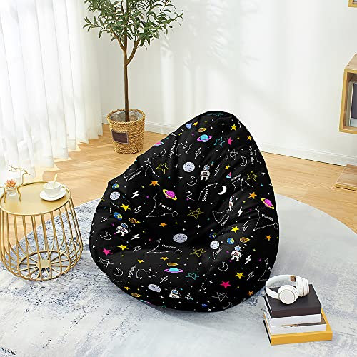 Mateju Sitzsack, Gemütlich Sitzsack Kinder(Ungepolstert), sitzsack Erwachsene oder als Gaming Bean Bag, 3D-Weltraum-Planet Garten Relaxo Sitzsack Geeignet für Lnnen Oder (L,Astronauten)