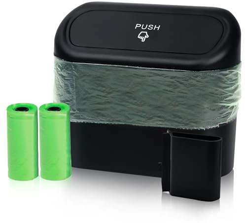Pattumiera Per Auto, con Sacchetti di Spazzatura,per rifiuti Piccoli e Grandi, Multifunzione, Contenitore con Coperchio, Auto, Car Trash Can, Organizer Auto