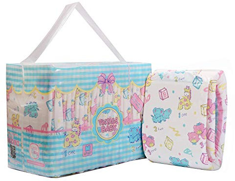 LittleForBig 5500-5800 ml Erwachsenen Gedruckten Windeln 10 Stück - Vintage Baby (M)