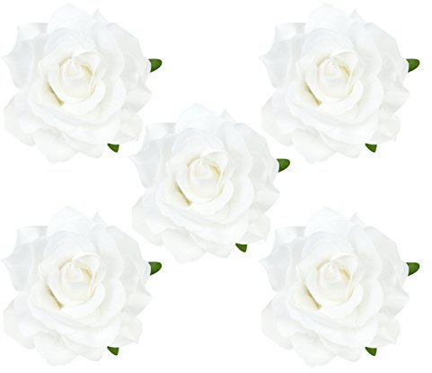 DRESHOW 5 Stücke Blume Haarspange Haarclip Blume Mehrfarbig Rosen Haarnadeln Haarschmuck für Mädchen Damen Party Strand Hochzeit Tänzerin