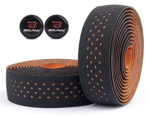 BOLANY Lenkerband für Rennrad, 2 Rollen PU-Oberfläche EVA-Schaum Lenkerbänder mit Endkappen