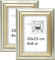 Pix FRAMES Bilderrahmen Vintage 10x15 cm 2er Set Fotorahmen aus Holz mit Scheiben aus Plexiglas - Retro Rahmen zum Aufhängen und Aufstellen - Gealterter Fotorahmen - Silber-Gold