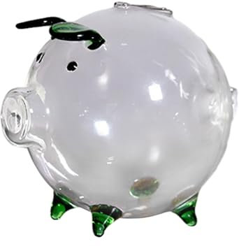 EHJRE Sparschwein Aus Glas, Münzzähler, Spardose für Ostern, Wohnzimmer, Wohnzimmer