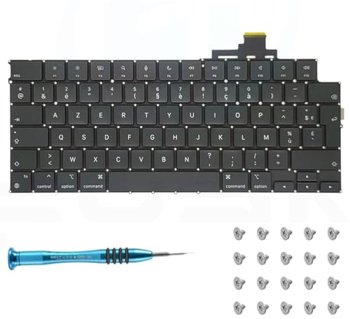 OLVINS FR Teclado francés para MacBook Air Retina M2 13,6 pulgadas A2681 Teclado 2022 Año EMC 4074