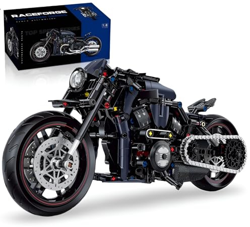 JVAVNE Technik 1:8 Motorrad Bausteine, 623 Teile Motorrad Klemmbausteine, Supermotorrad Bausatz Spielzeug für Erwachsene Kinder, Sammlerstück Supermotorrad Modell Bausatz