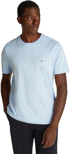 Tommy Hilfiger T-Shirt Manches Courtes Homme Seasonal Solid Tee avec Col Ras-du-Cou, Bleu (Breezy Blue), XXL