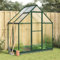 Faroom Aluminium Gewächshaus für den Garten 169 x 114 x 202 cm mit Fundamentrahmen, Gewächshaus Glas, Treibhaus, Tomatenhaus, Frühbeet, Pflanzenhaus Grün und transparent