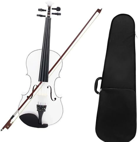 Erwachsenen geige Anfänger Weiße 4/4 Violine Anfänger Violine Saiteninstrument Geige Set Mit Fall Bogen Zubehör(Violin)