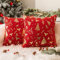 Softalker Weihnachtskissenbezug 50x50 Rot Gold mit Weihnachtsbaum Muster Samt 2er Set deko Weihnachten innen Kissenhülle Kissenbezüge Sofakissen Dekokissen Couchkissen für Stuhl Sofa Kinderzimmer