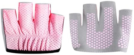 TWEW Damen-Yoga-Handschuhe mit vier Fingern für Fitnessstudio, Gewichtheben, Radfahren, Yoga, Halbfinger, Fitness-Handschutz, Workout-Handschuh