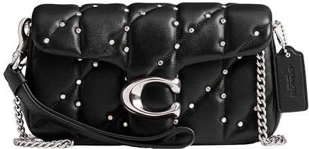 Coach Tabby Crossbody-Armband mit Kissensteppung und Kristallnieten, Schwarz, Einheitsgröße