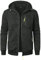 Herren Langarm Kapuzenjacke Reißverschluss Übergangsjacke Softshelljacke Strickjacke Lässige Herbst Winterjacke Herren Sweatjacke mit Taschen Freizeitjacke Modischer Hoodie Sportjacke (Black,3XL)
