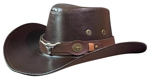 JOERBABU Cowboyhut, handgefertigter Hut mit Horngürtel für Damen und Herren, Verkleidungsparty, Unisex für Camping