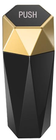 Auto Aschenbecher für Skoda Scala 2019-2025, ABS Tragbare Auto rauchfreien Zigaretten Aschenbecher Abnehmbarer Autoaschenbecher ZubehöR,A-Black-Gold