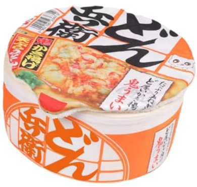 KESOTO Ramen Shape Cat Bed Soft Multifunctional Creative Cute Instant Noodle Shape Cat Nest for Small Dogs, Orange M
