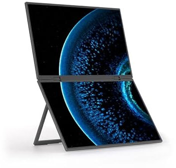 sibolan Juego de monitor portátil de triple pantalla de 15.6 pulgadas, 100% sRGB, 1080P HDR - rotación de 330°, diseño plegable, solución versátil para laptop, PC, teléfono, consola de juegos, incluye