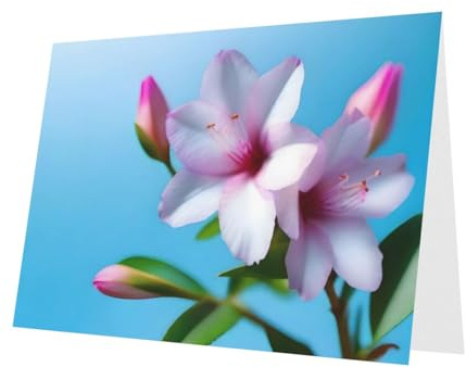 10 Sheets Budding Rhododendron Holiday Cards Blue Envelope Suitable As Wedding Anniversary And Party Invitation Cards