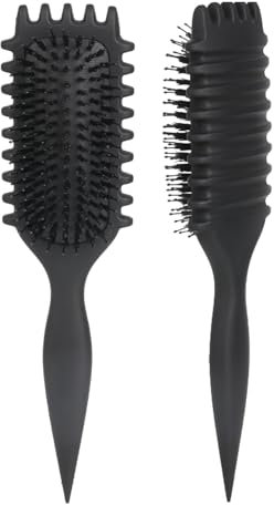 Cepillo pelo rizado, el último cepillo de estilo de melena de jabalí, adecuado para el cabello rizado, eliminar y mejorar el cabello rizado de mujeres y hombres, minimizando el tirón (#4, 135g)
