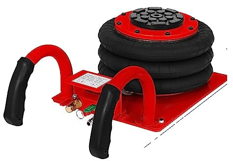 2/3 Tonnen Wagenheber Doppel-/Dreifachbeutel Air Jack Pneumatischer Wagenheber Schnelle Hubhöhe 30/40 cm Van SUV Hebebühne Reparaturwerkzeug Für Anfänger zum Selbermachen(3 Ton Red)
