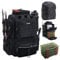 Goture Angelrucksack mit 4 Köderbox Angeln, 45-Liter Angelzubehör-Rucksack mit Zwei Rutenhaltern und Regenschutz, Wasserabweisende Angelgerätetasche mit verstellbarem Fach und 8 Ködertaschen