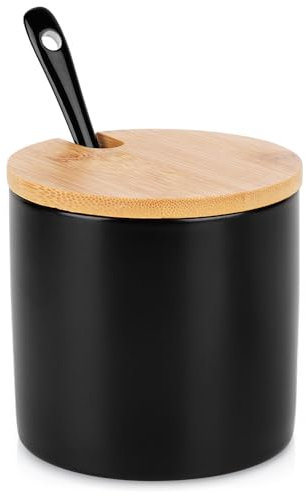 Vilde Zuckerdose Zuckerbehälter Zuckerschale aus Keramik schwarz