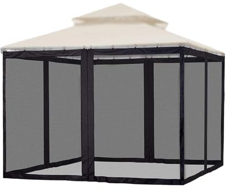 Rete Gazebo | Tende a Rete Per Gazebo | Ombralina Ventilata Antizanzare con Maglia UV-Resistente per Giardino Terrazzo Campeggio Tende da Esterno e Climi Caldi