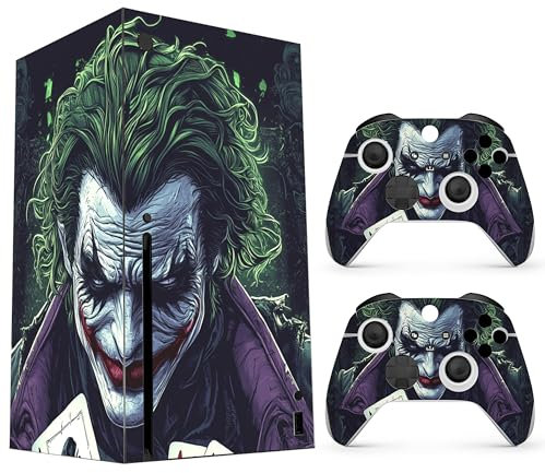 Skin Sticker kompatibel mit XBX Series X Cover - Freak Clown, 2 Controller Skins & Konsole Skin - Keine Blase, vollständiger Schutz, abnehmbar