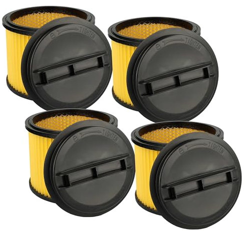 vhbw 4x Faltenfilter kompatibel mit Einhell TE-VC 2230 SACL, TE-VC 2238 SACL, TE-VC 2350 SACL, TE-VC 2340 SA Staubsauger - Patronenfilter Gelb Schwarz