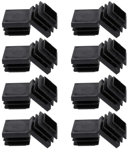 16 Pcs 25mm Square Tube End Cap 1 Inch Plastic Tube Square Hole Plugs Post Caps Black Squares Cap Internal Plastic Insert Chair Glide Finishing Plug for Metal Tubing, Fences, Chair Legs, Furniture