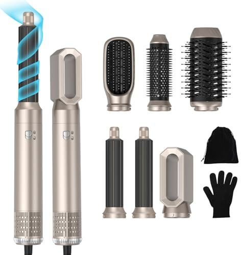 6 In 1 Hair Styler Haarstyler Airstyler Mit Rundbürstenföhn Haarstyler Warmluftbürste rundbürstenföhn Airflow Lockenstab Automatisch, Volumen Föhnbürste,Für Glätten, Trocknen, Volumen, Locken